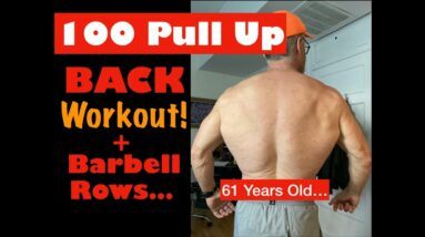 100 Pull Up Back Workout | Plus Barbell Rows!